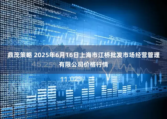 鼎茂策略 2025年6月16日上海市江桥批发市场经营管理有限公司价格行情